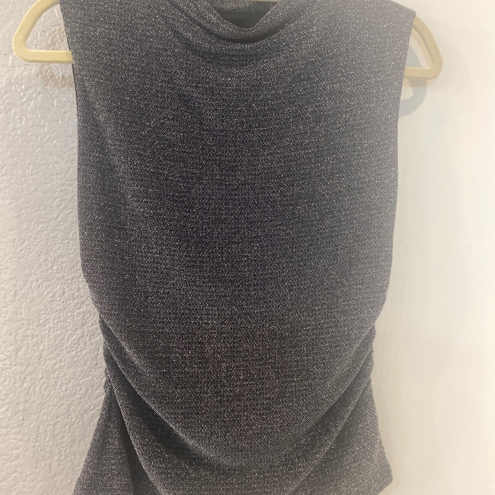 Z Supply Black and White Speckled Cowl Neck Top